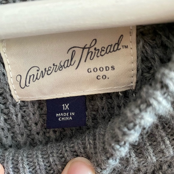 NWOT Universal Thread Grey Ribbed Sweater - Picture 6 of 8
